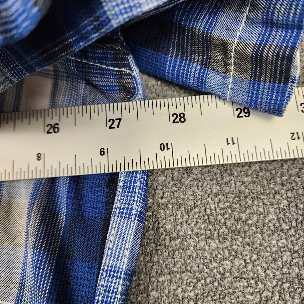 Harley-Davidson Mens 2XL Blue Plaid Short Sleeve Button Down Shirt Back Graphic - Picture 3 of 9